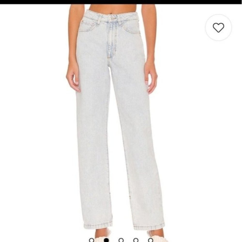 WeWoreWhat Mom Slit Straight Jean in Super Light